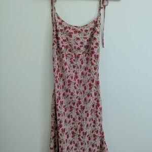 Nasty Gal Pink Floral Slip Dress with Rose Motif